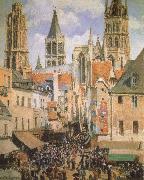 Camille Pissarro The Old Market-Place in Rouen and the Rue de I-Epicerie oil painting picture wholesale